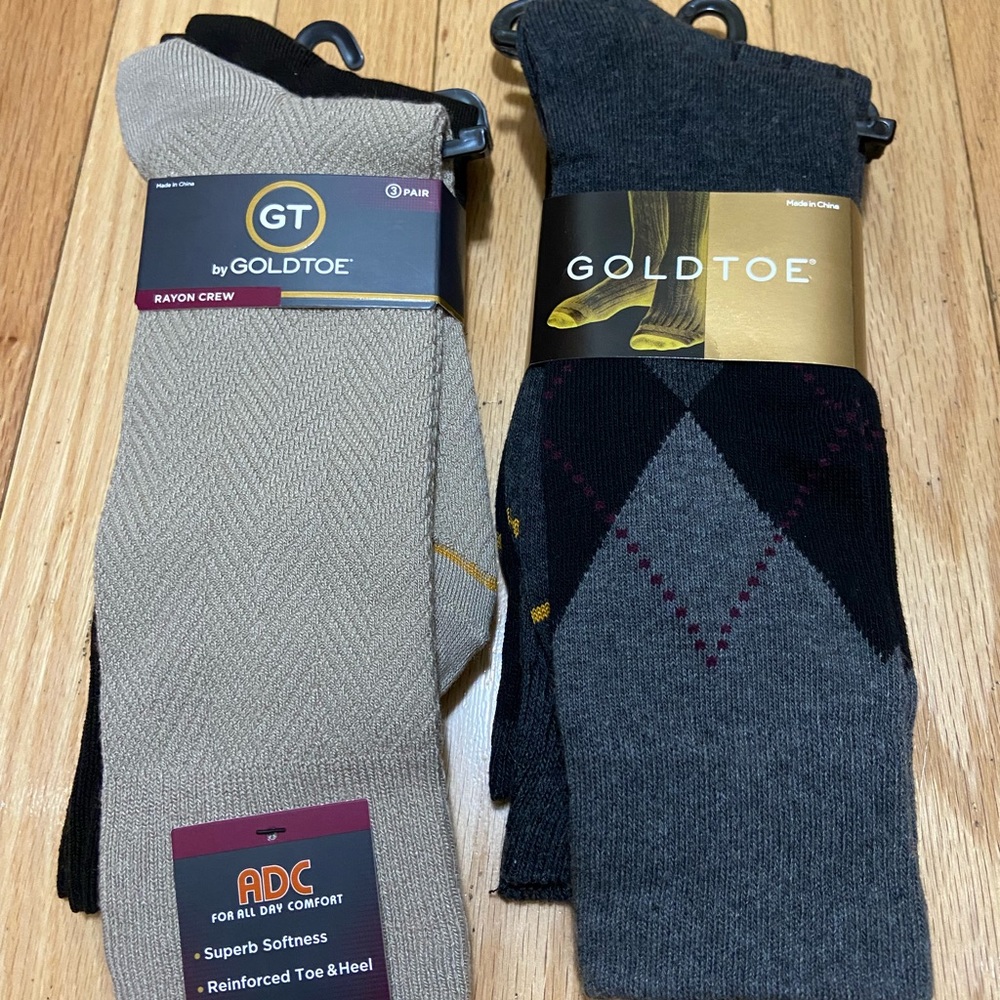 2 Packs of New Gold Toe Dress Socks